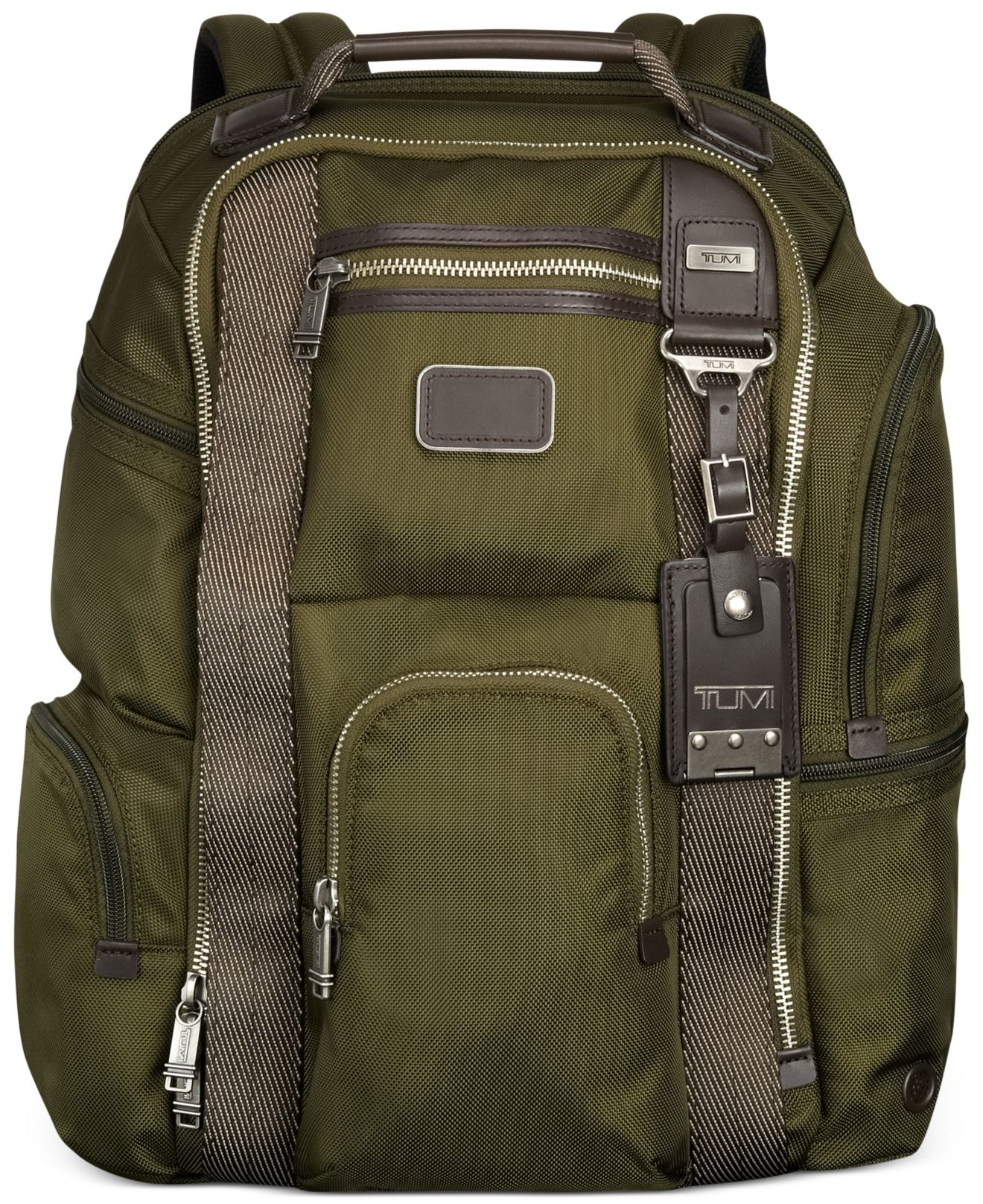 tumi olive green backpack