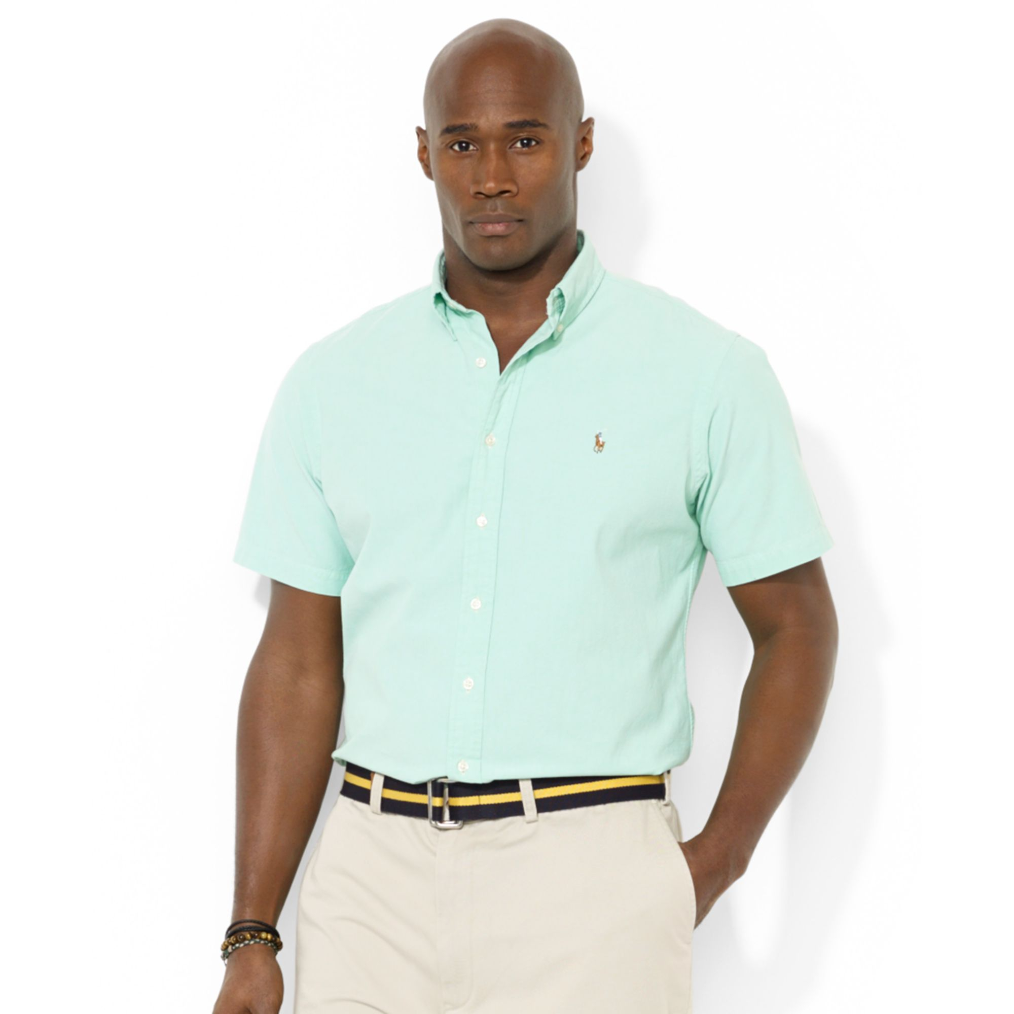 Ralph lauren Polo Big and Tall Chambray Shirt in Green for Men | Lyst