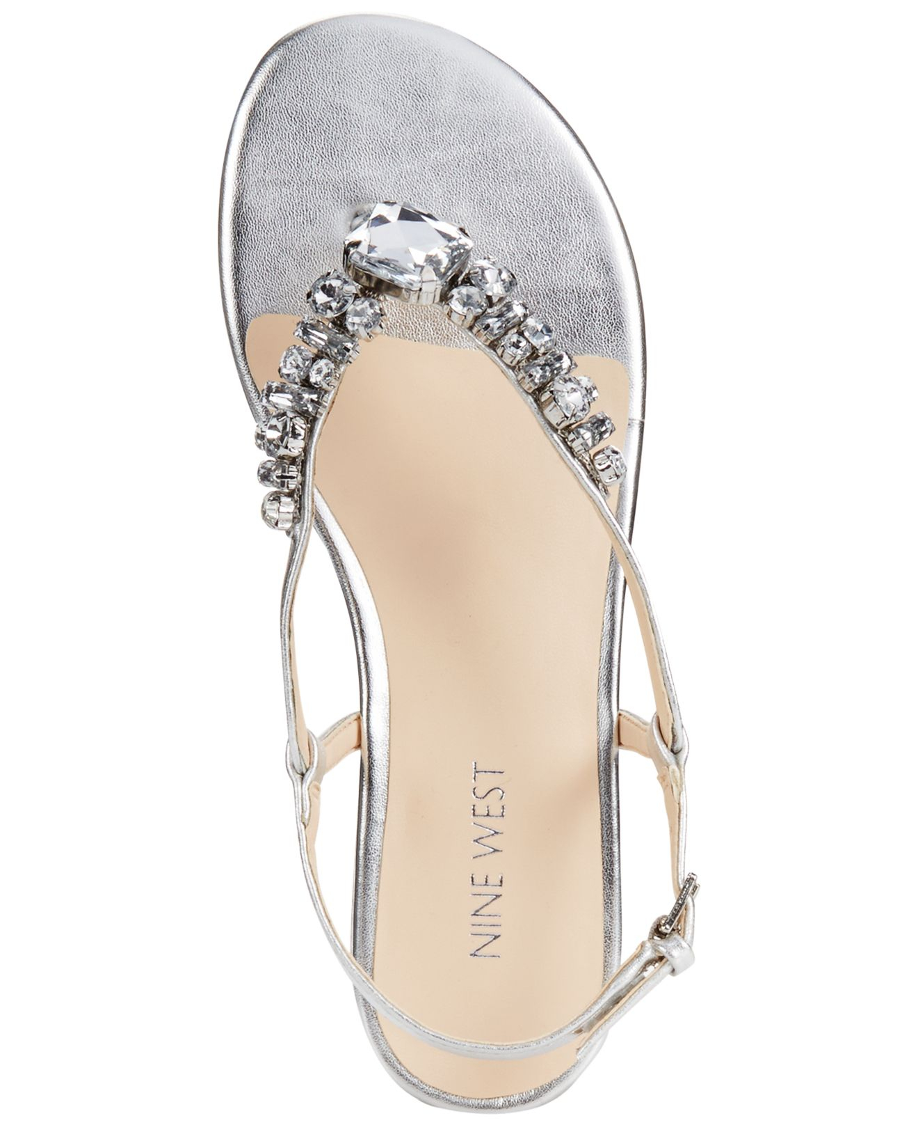 metallic flat sandals