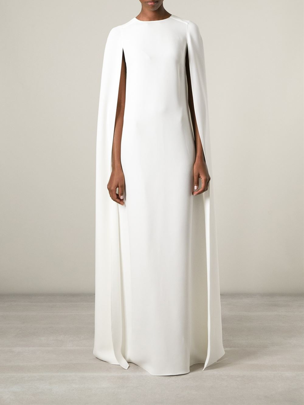 Becks med tiden rent Valentino Cape-Style Evening Dress in White | Lyst