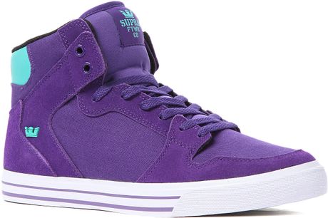 Supra The Vaider Sneaker in Purple Suede Teal Accents in Purple for Men ...