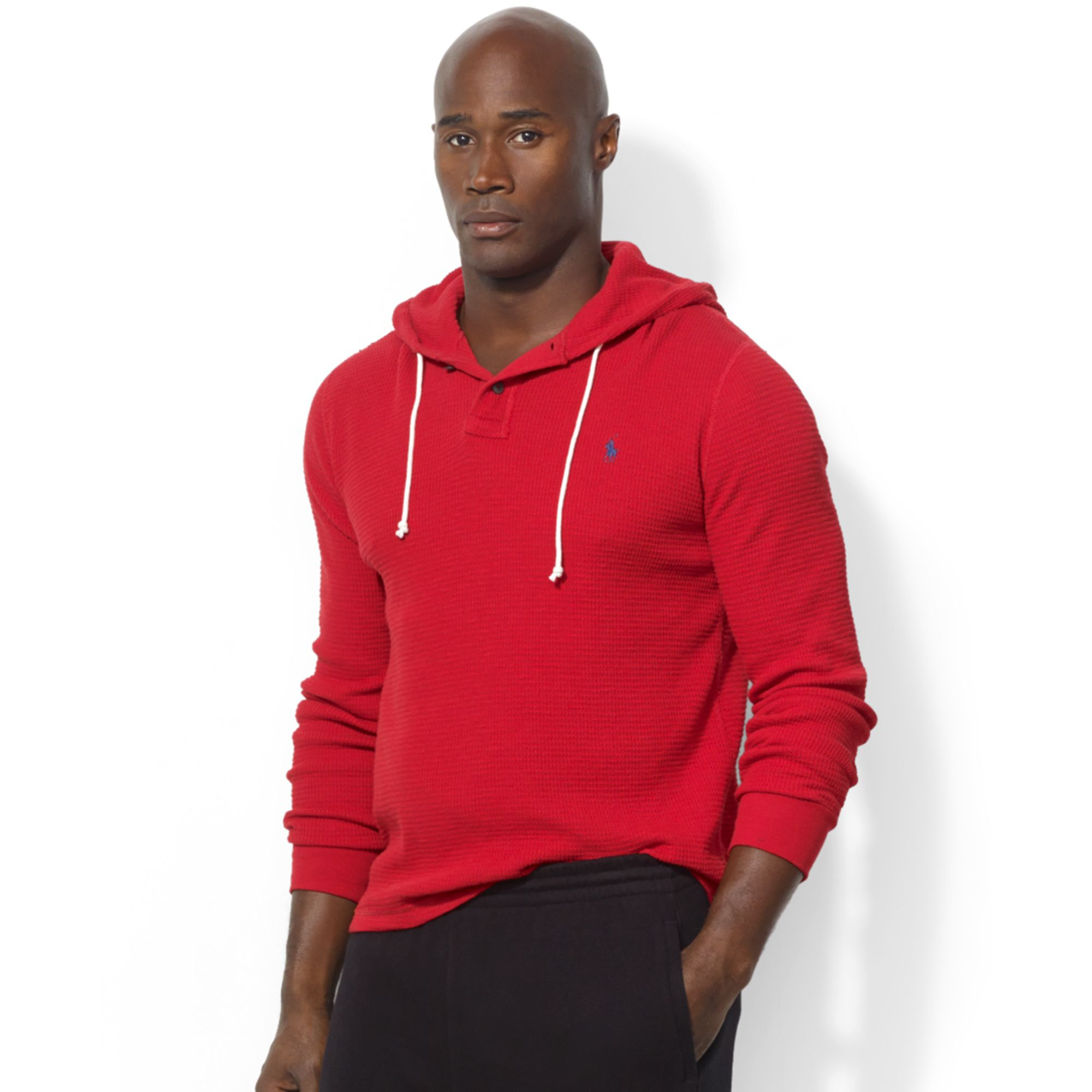 polo waffle knit hoodie