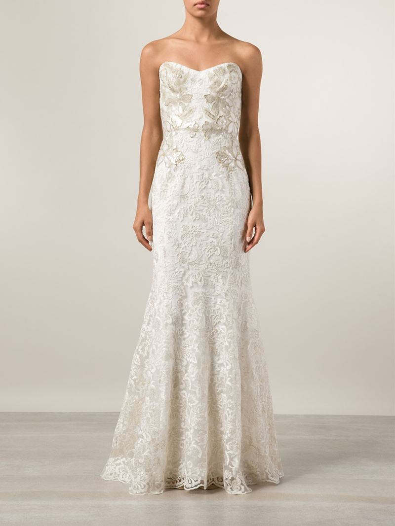 Marchesa notte Strapless Lace Bridal 