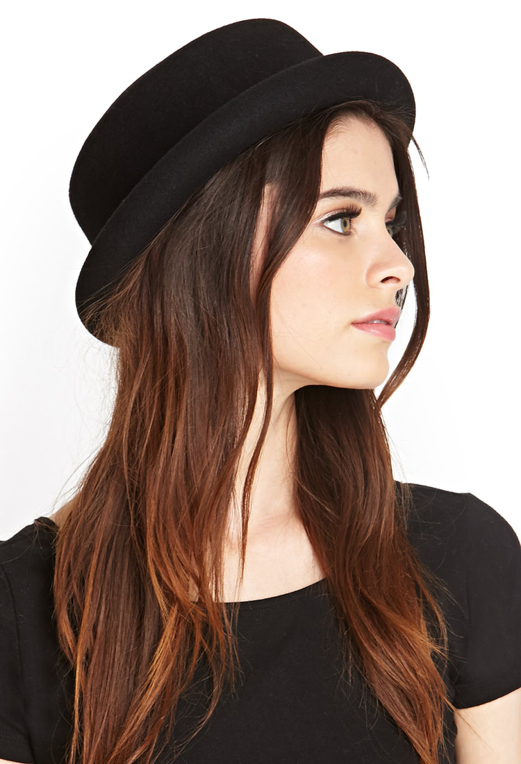 Forever 21 Wool Bowler Hat in Black - Lyst