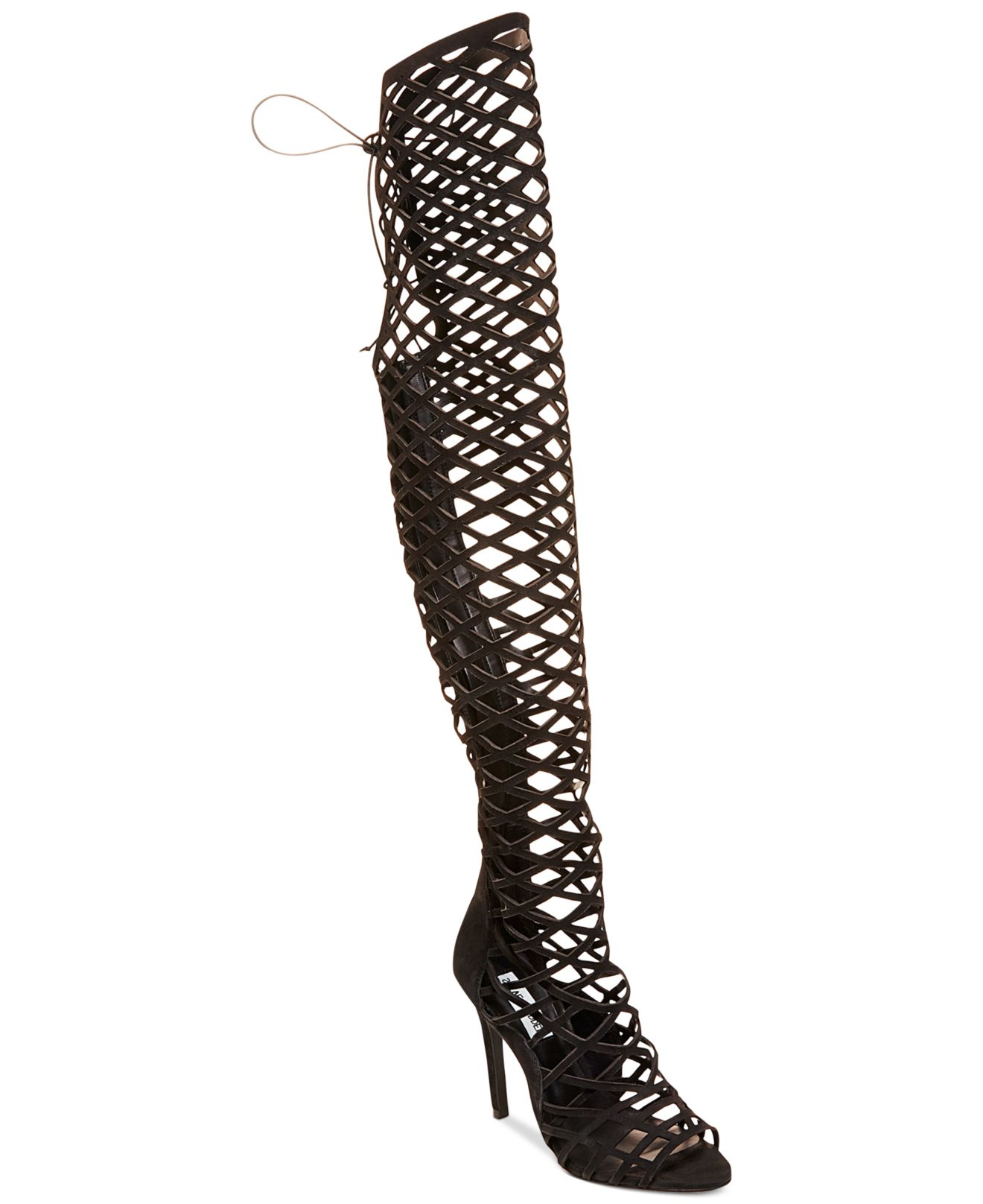 Steve Madden Women's Silk Caged Boots in Black | Lyst