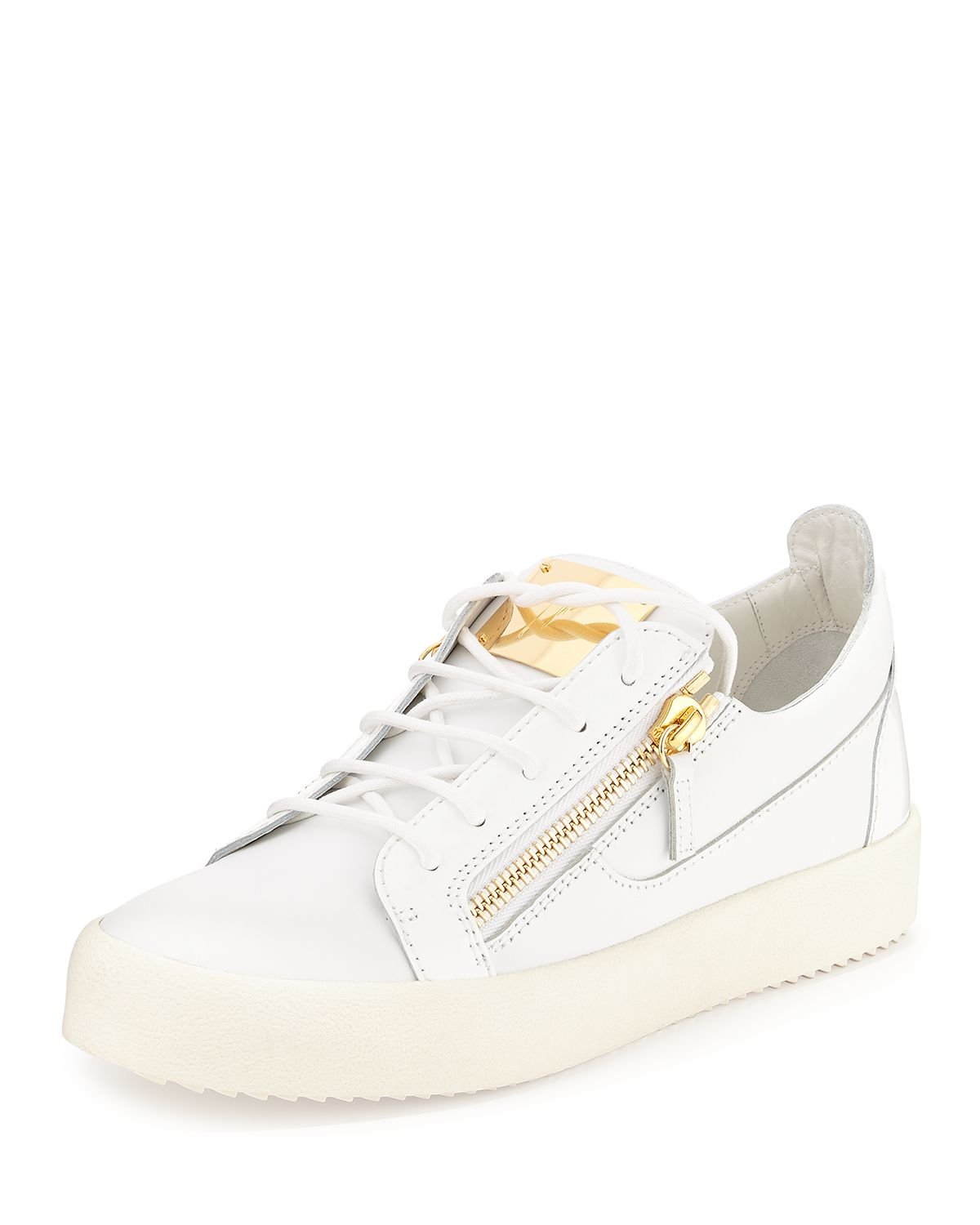 Lyst - Giuseppe Zanotti Patent Leather Low-Top Sneakers in White for Men