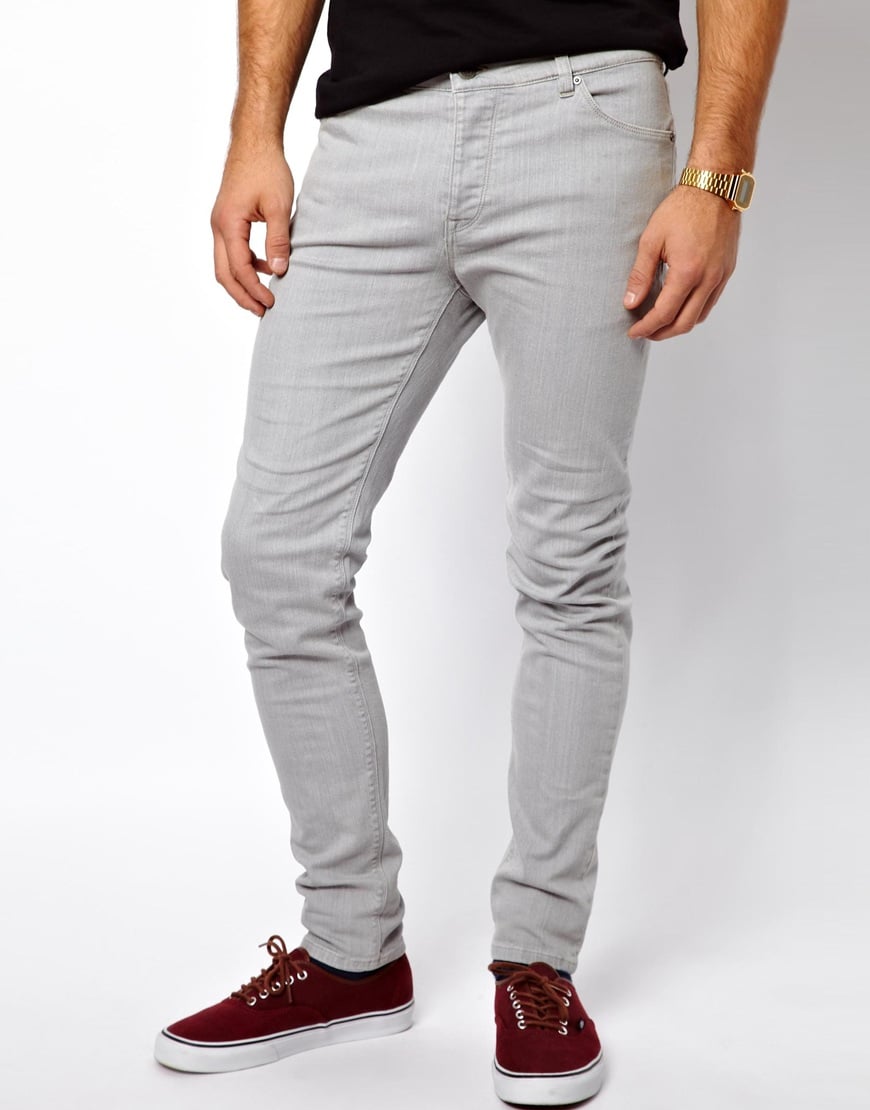 ASOS Skinny Jeans In Mid Grey in Gray for Men - Lyst