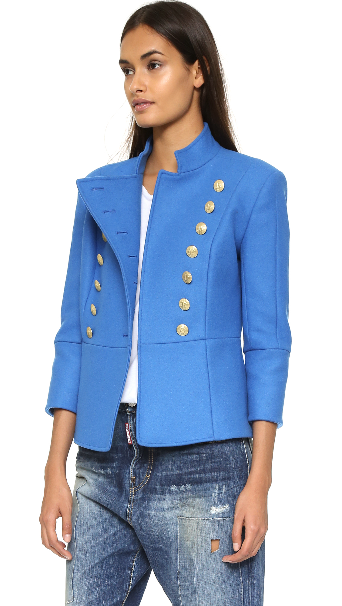 blue military jacket womens