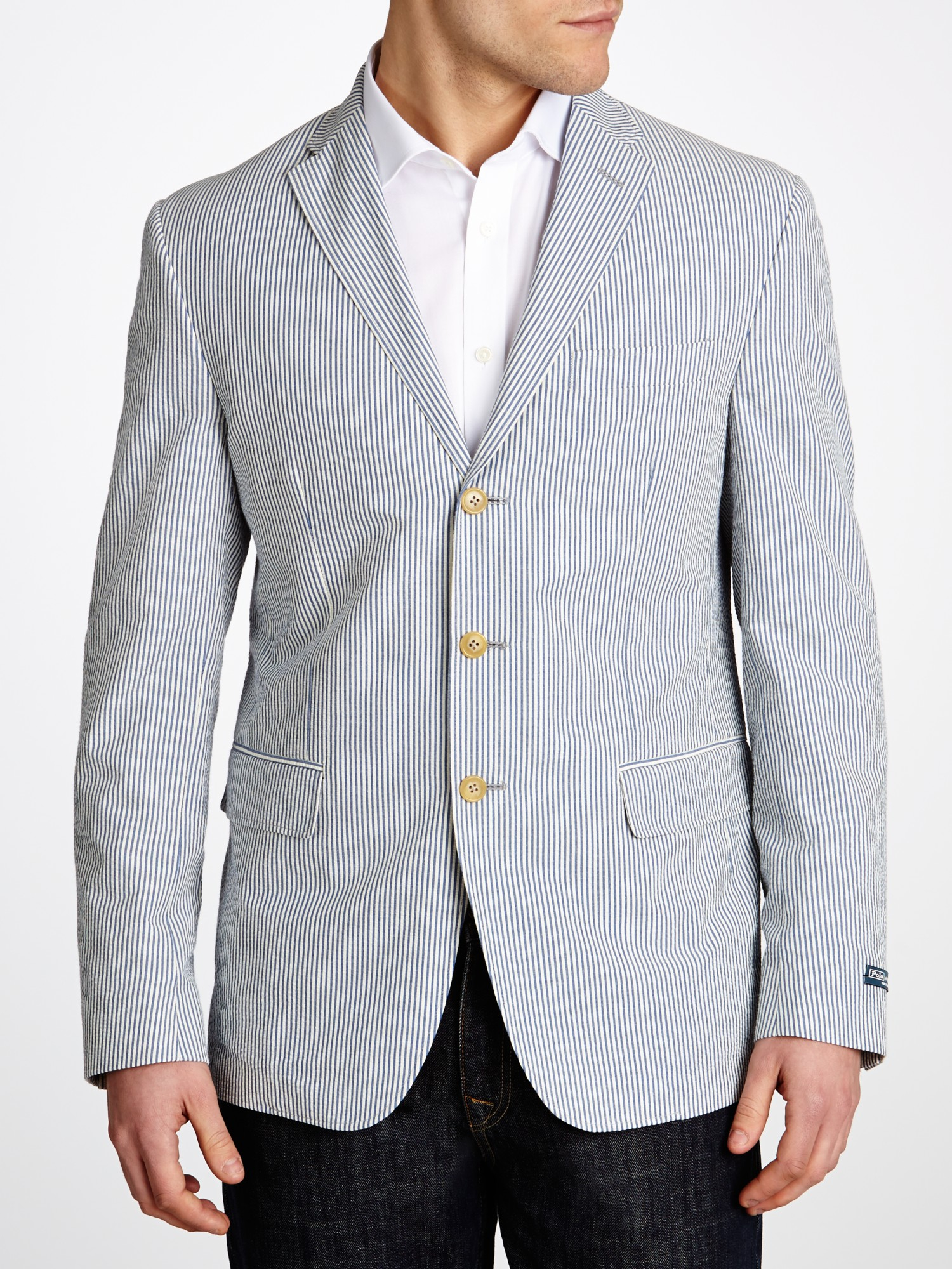 Polo Ralph Lauren Seersucker Jacket in Blue for Men Lyst