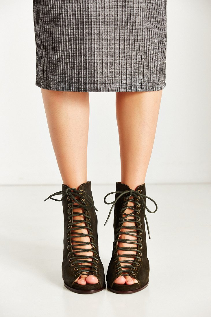 Jeffrey Campbell Free Love Lace-up Heel in Green | Lyst