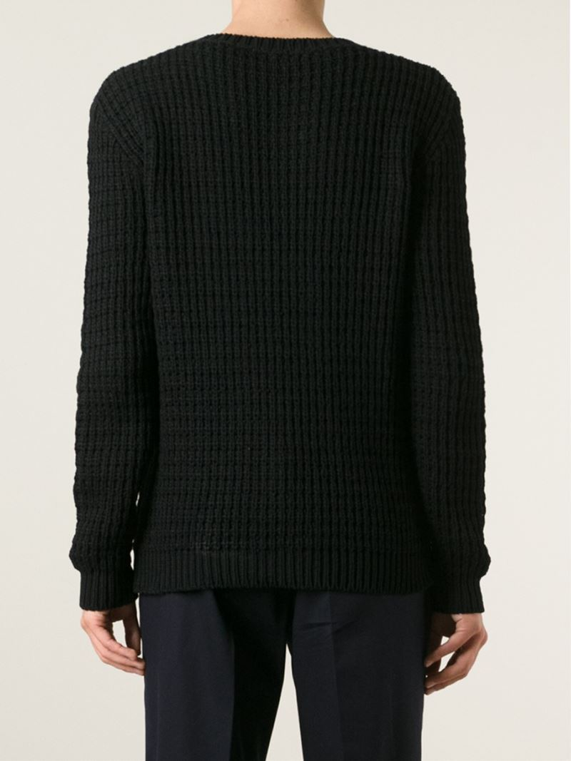 Black top waffle jumper