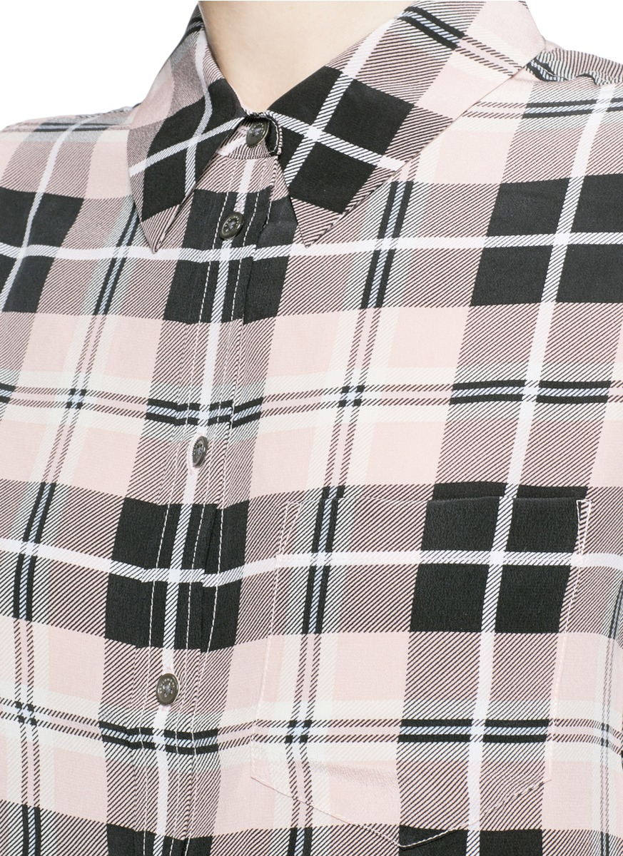 Equipment 'reese' Plaid Check Silk 