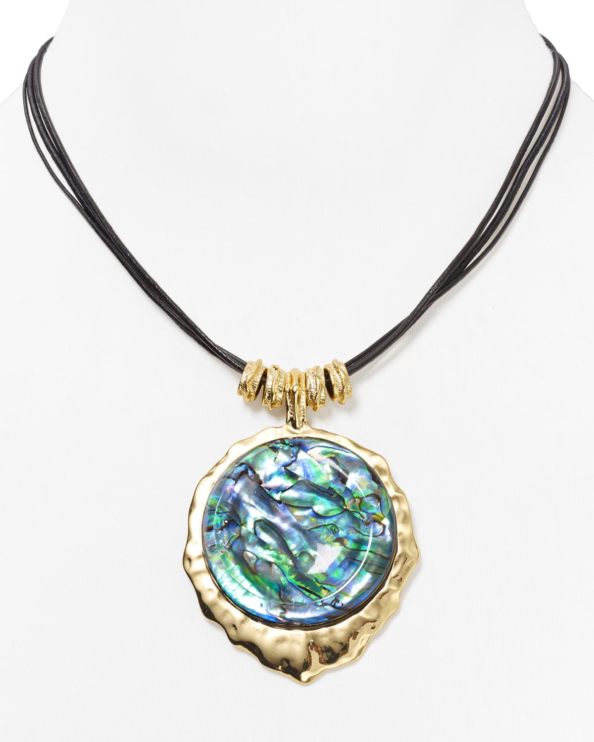 Robert Lee Morris Abalone Pendant Necklace 16 in Gold (Blue) | Lyst
