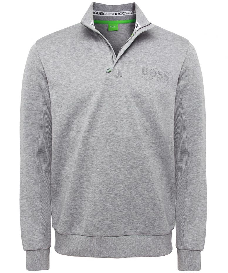 BOSS Green Half-Zip Sweatshirt in Grey 