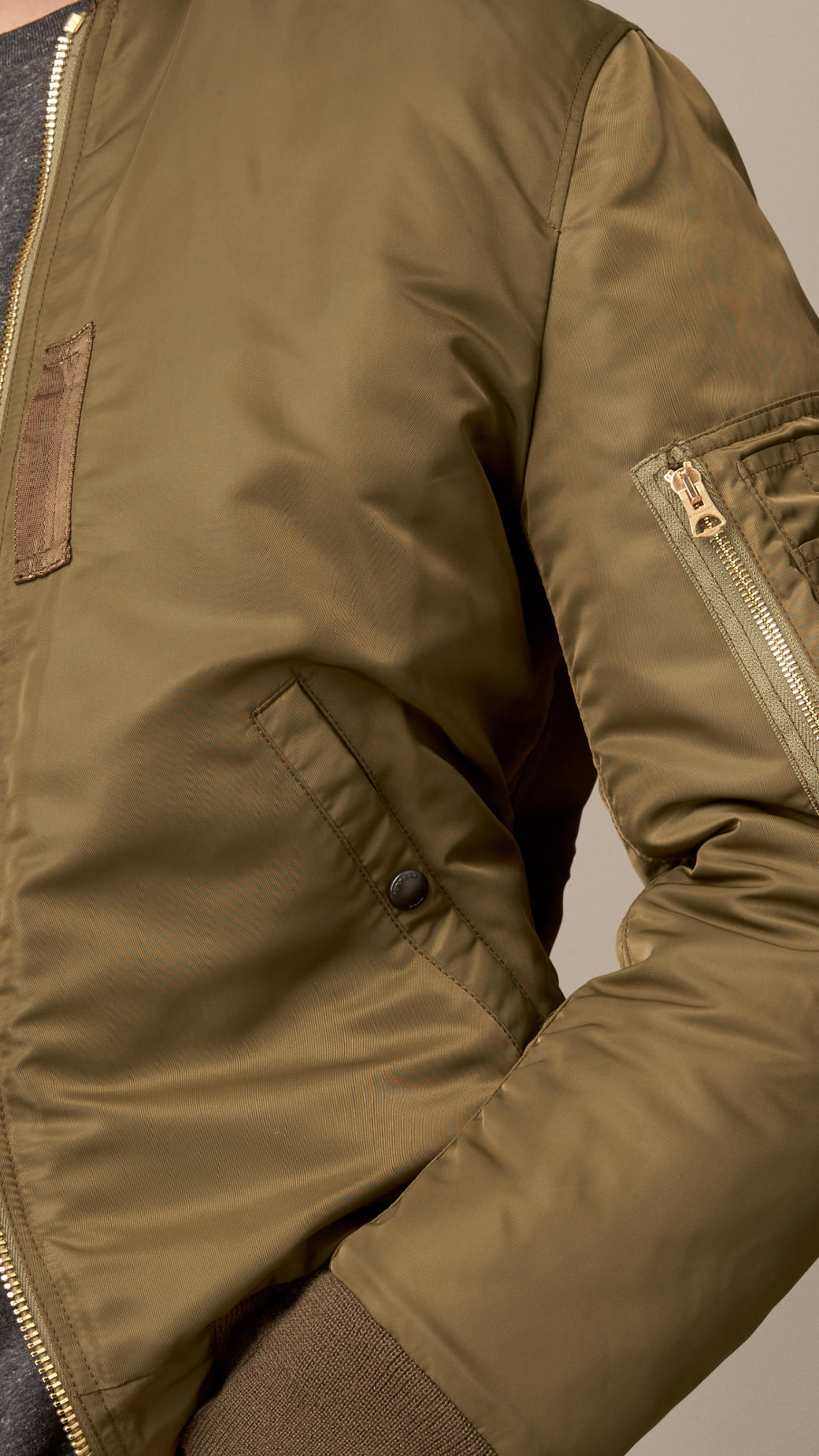 Burberry Lightweight Bomber Jacket in Olive Brown (Natural) for Men | Lyst