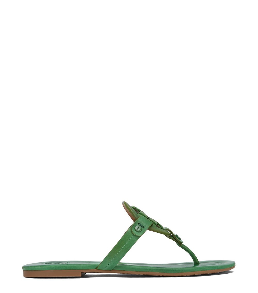 Tory Burch Miller Leather Sandal in Green - Lyst