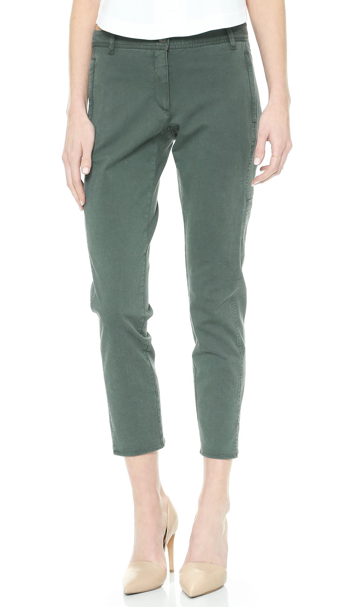 Theory Farment Wash Chipri Pants Washed Pine in Green (Washed Pine) | Lyst