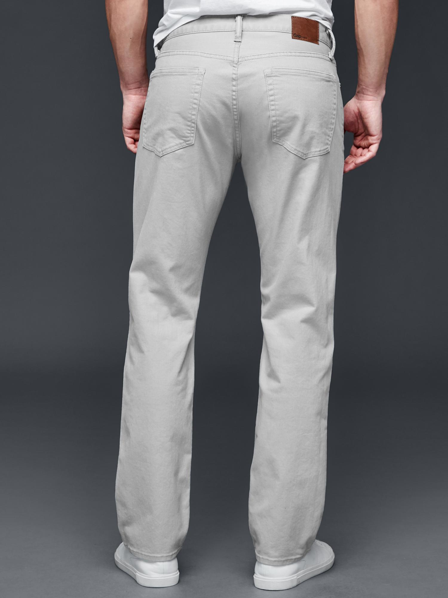 Gap Stretch 1969 Broken Twill Straight Fit Jeans in Gray for Men (light ...