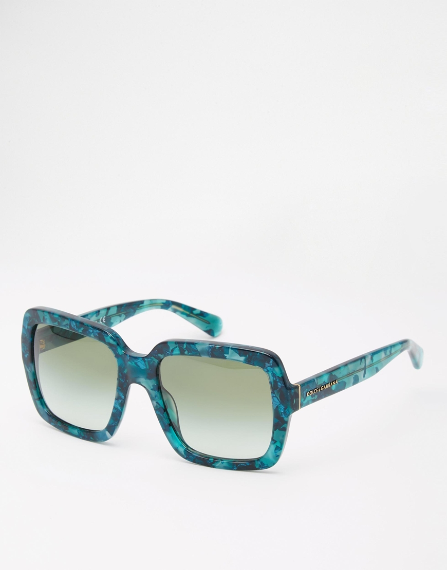 Dolce & Gabbana Square Sunglasses in Green | Lyst