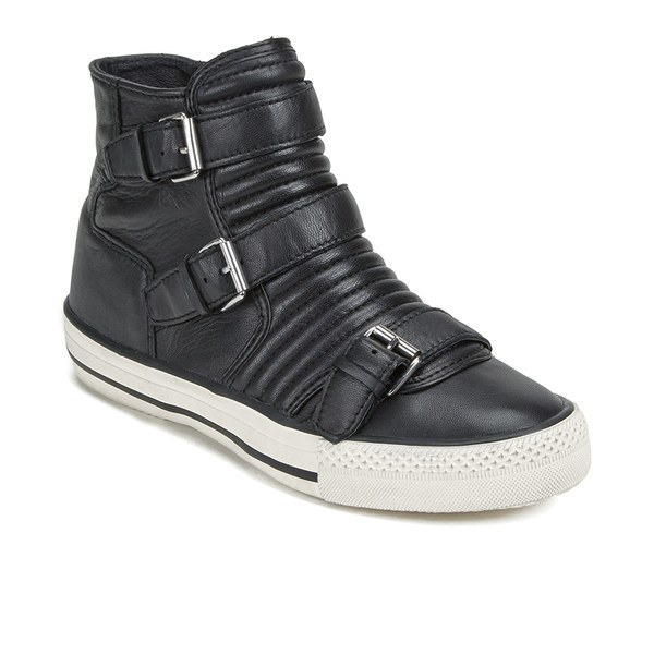 leather high top trainers womens