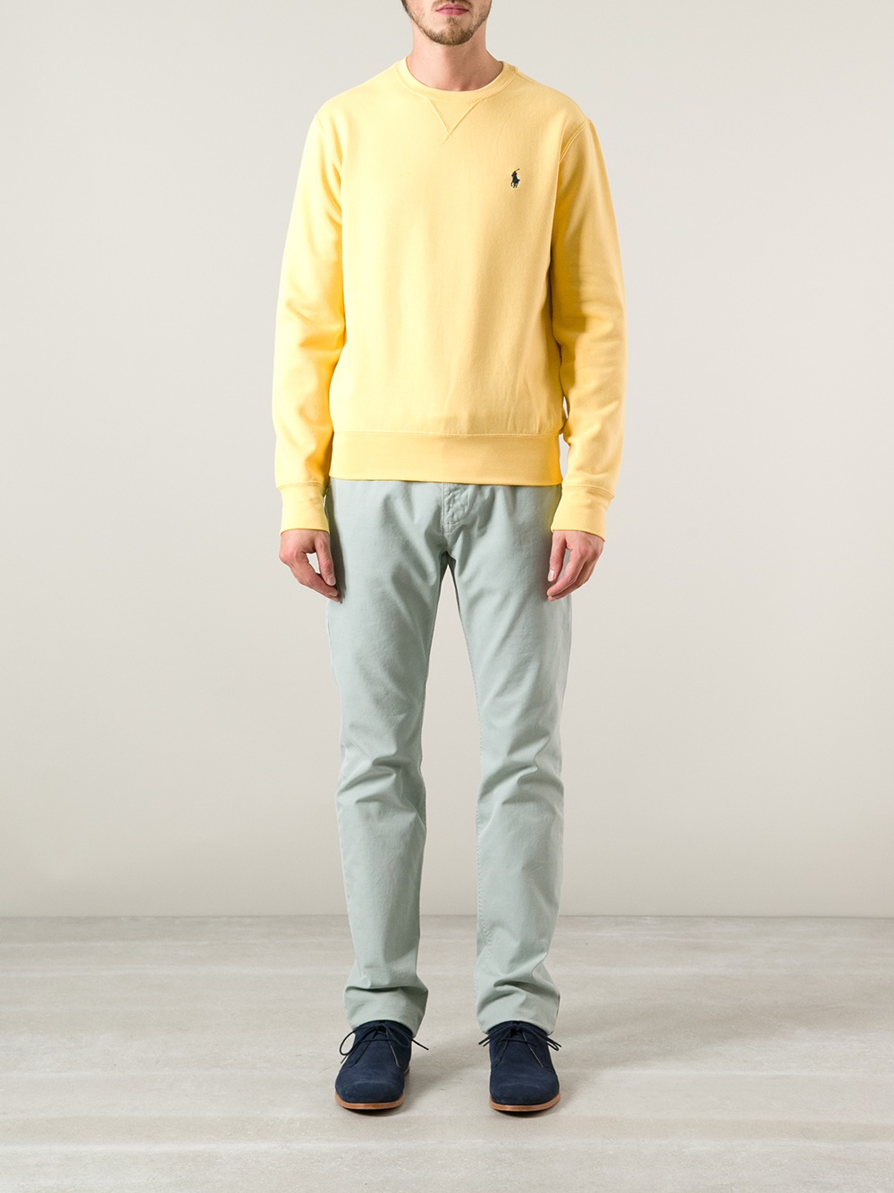 Polo Ralph Lauren Crew Neck Sweatshirt in Yellow for Men | Lyst