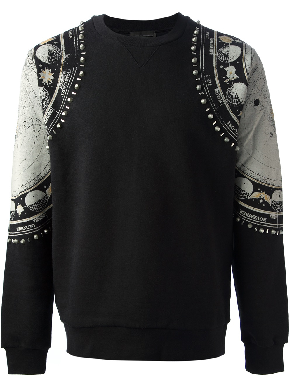 Diesel Black Gold Studded Sweater in Black for Men | Lyst