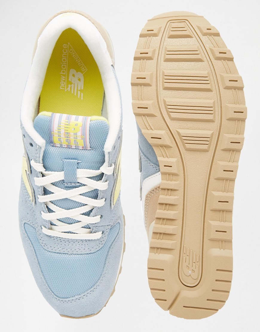 new balance blue grey & yellow 996 suede trainers
