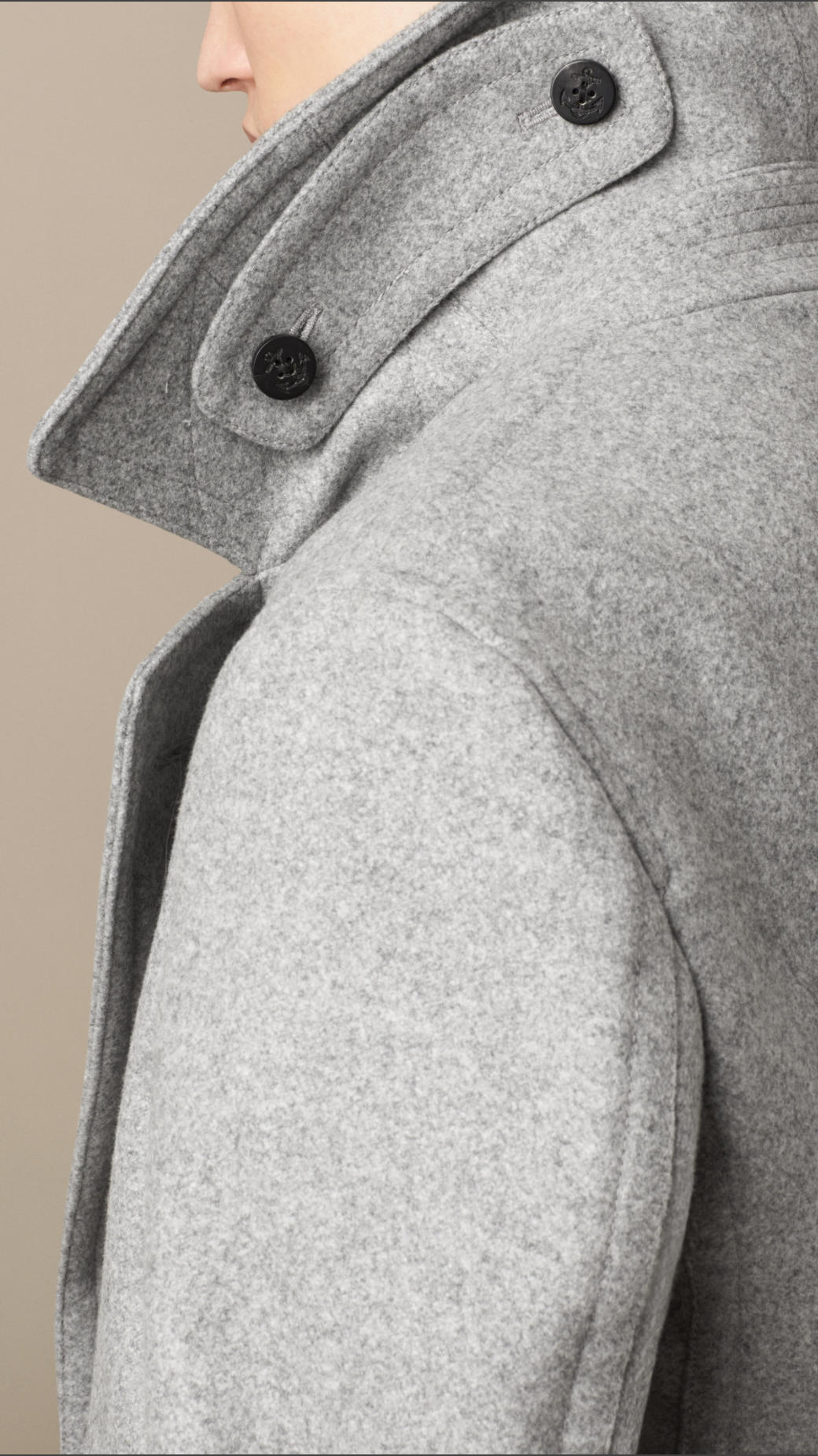 Burberry Wool Cashmere Pea Coat in Grey for Men Lyst UK