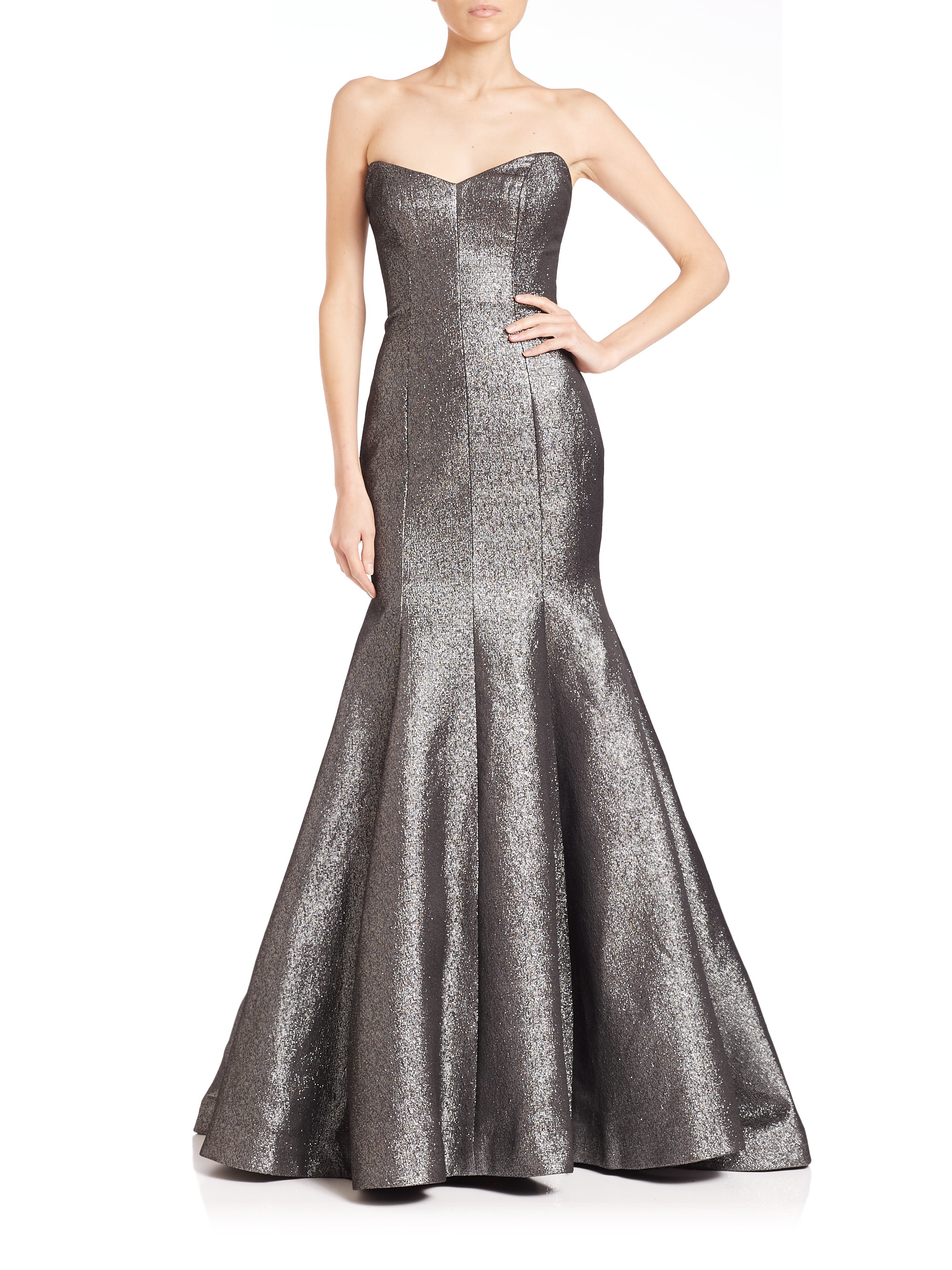monique lhuillier strapless gown