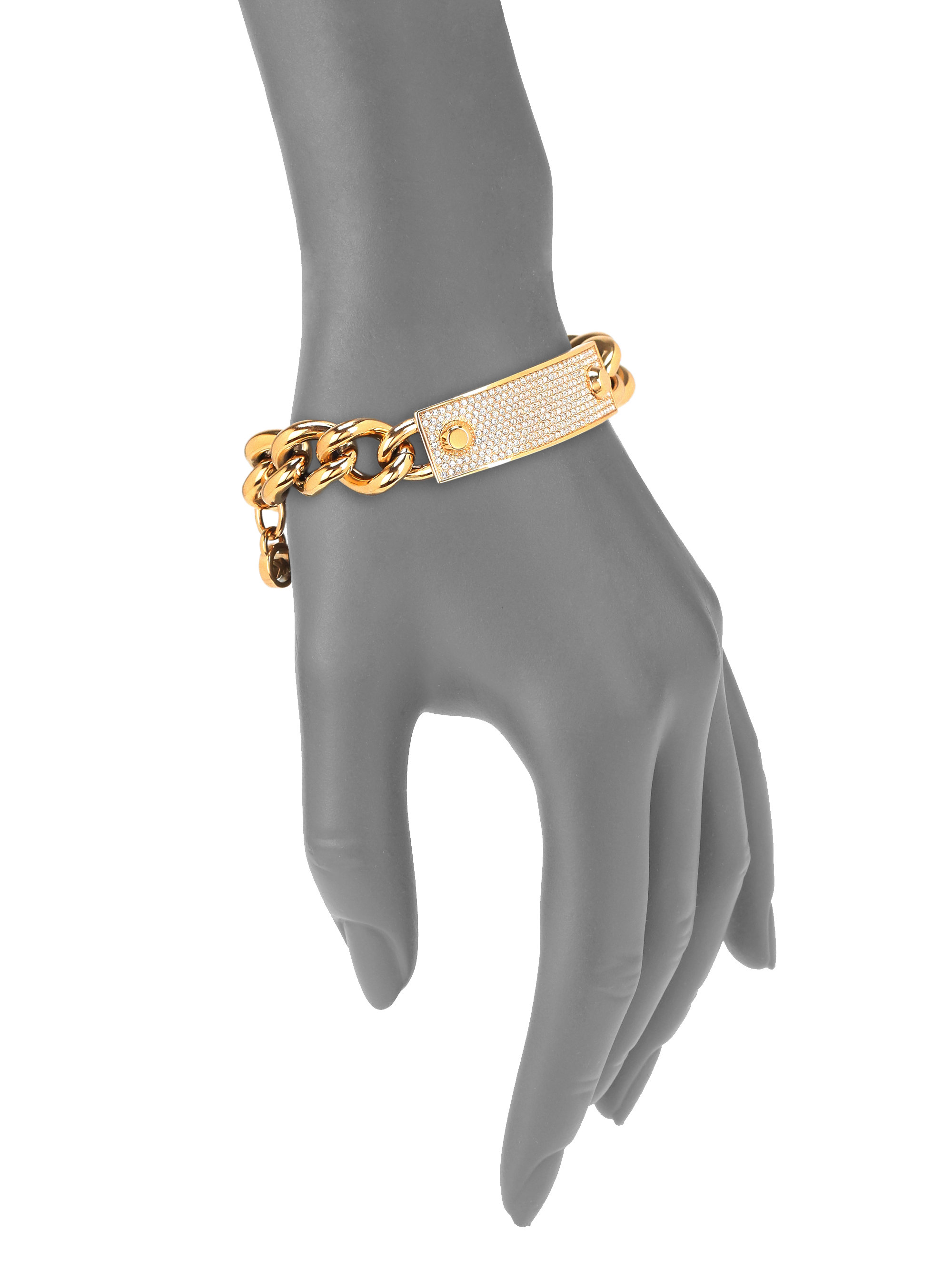 Michael Kors Heritage Plaque Toggle Bracelet/Goldtone in - Lyst