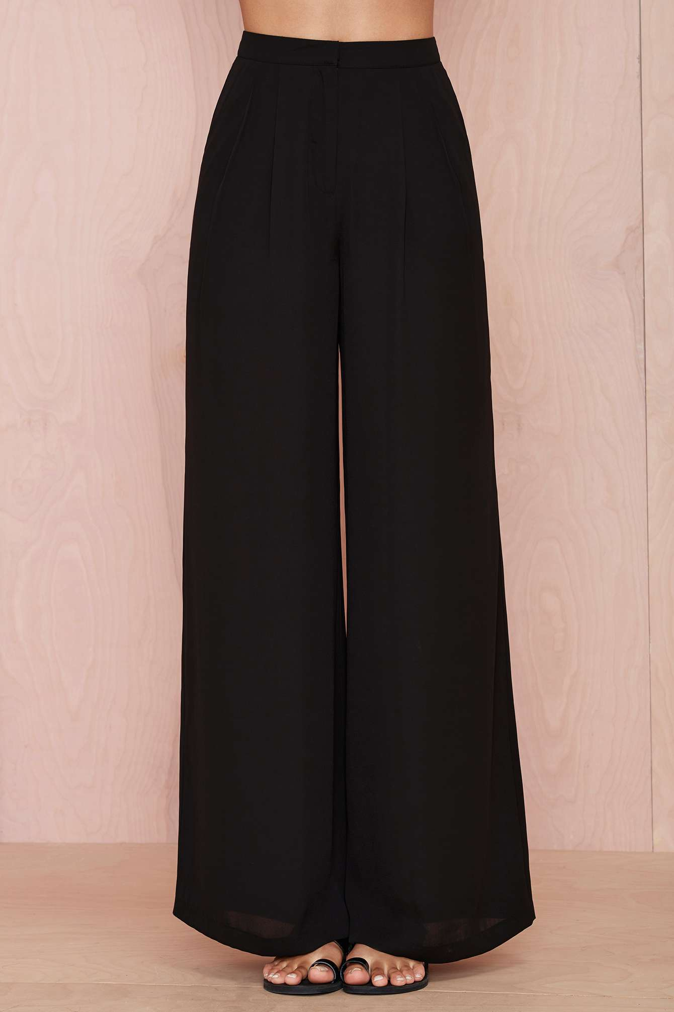 Nasty gal Layla Crepe Palazzo Pants in Black | Lyst