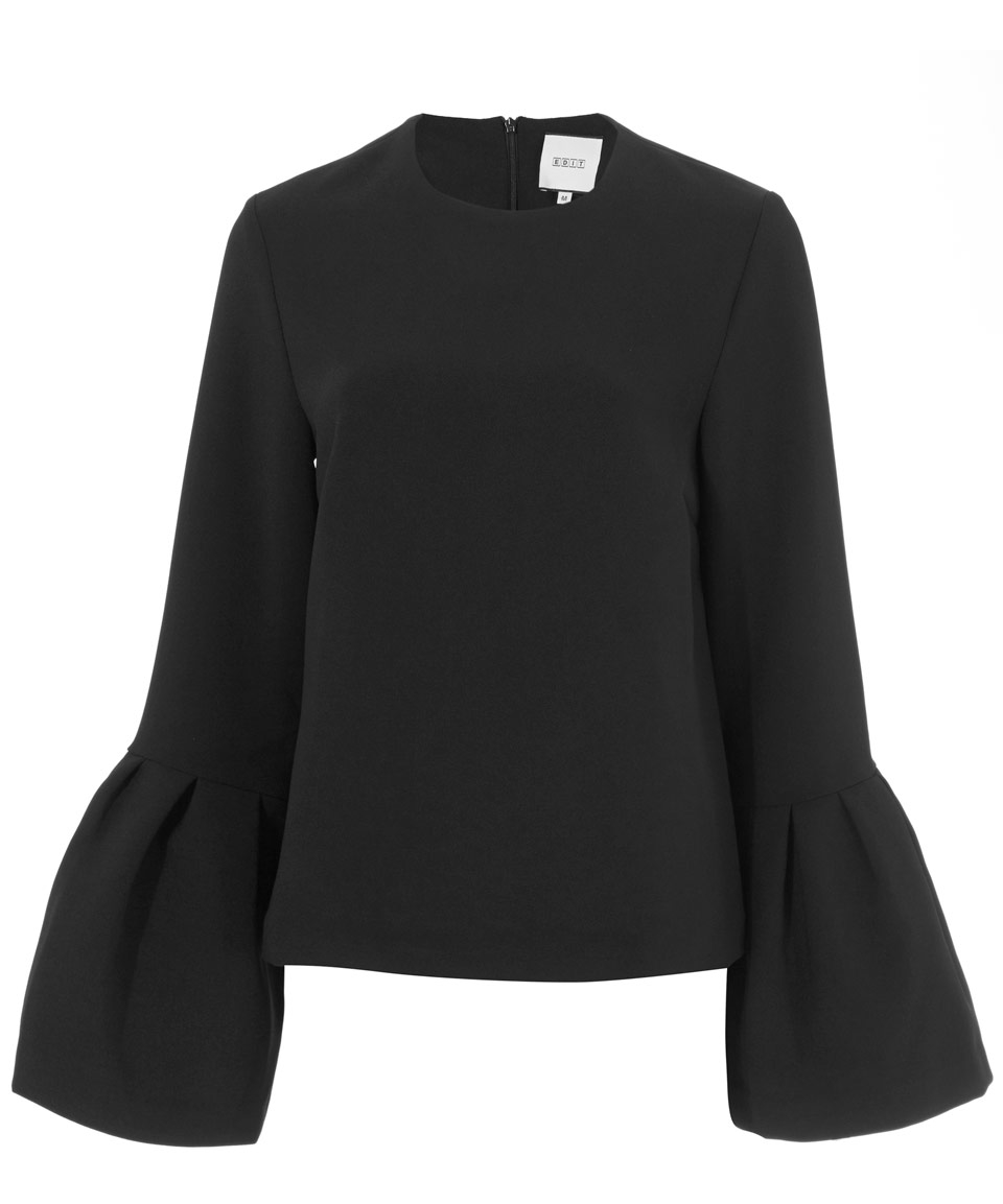 Lyst - Edit Black Flared Sleeve Top in Black