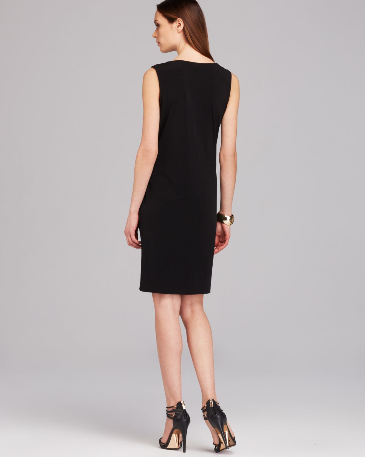 Lyst Calvin Klein Sleeveless Zipper Dress in Black