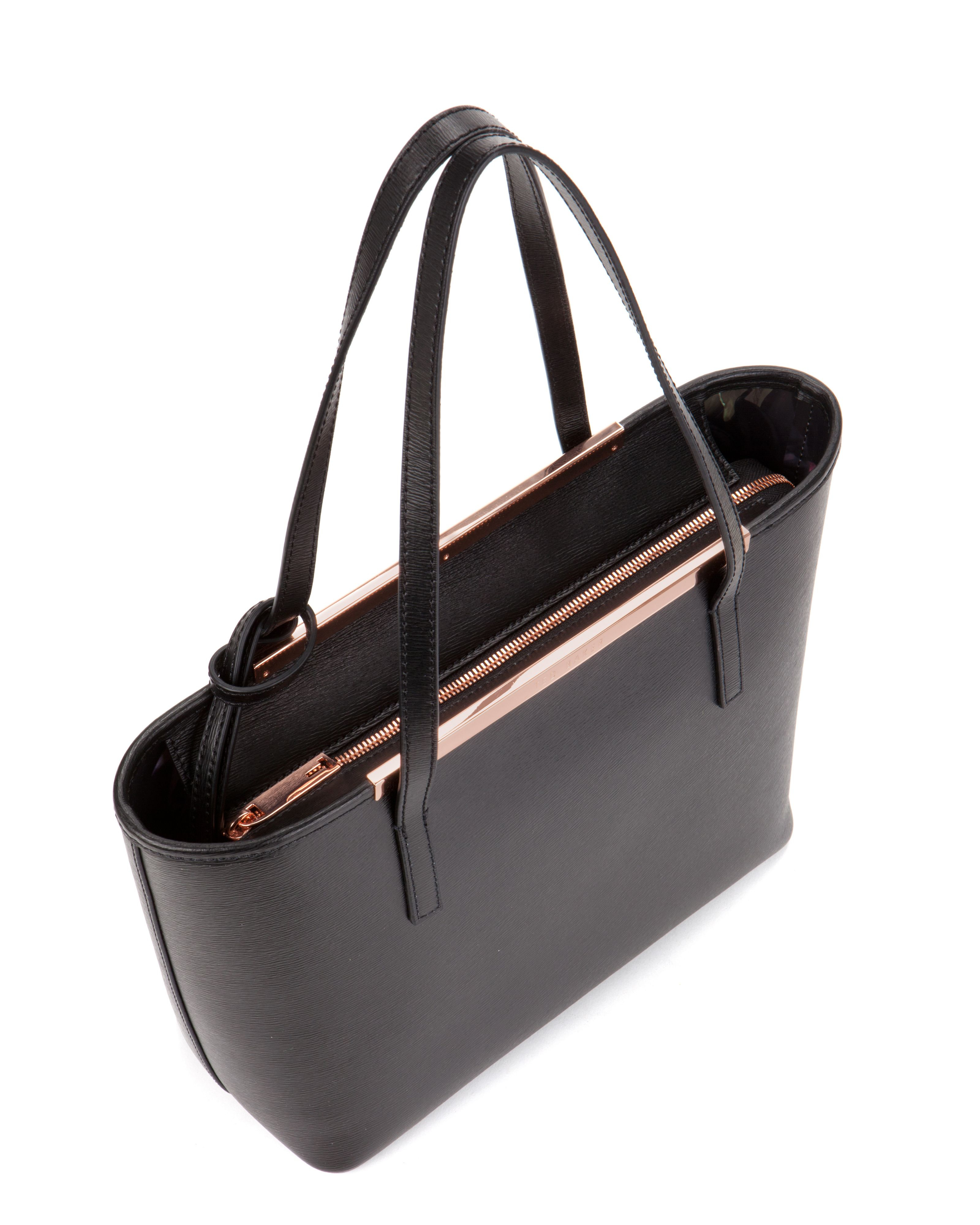 ted baker black leather tote bag