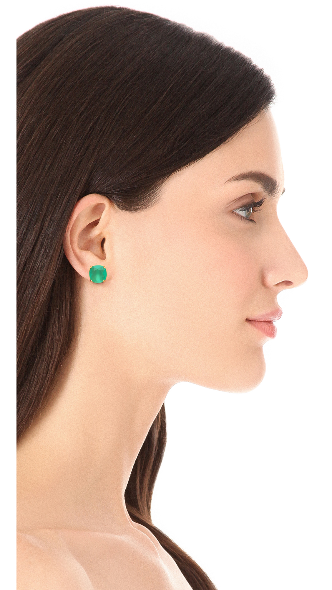 Kate Spade Small Square Stud Earrings in Green | Lyst