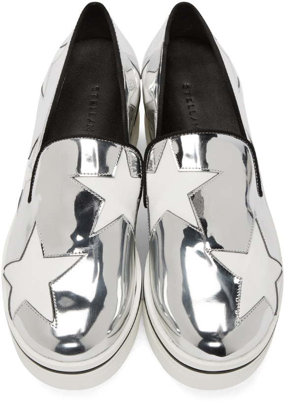 silver sneakers with stars