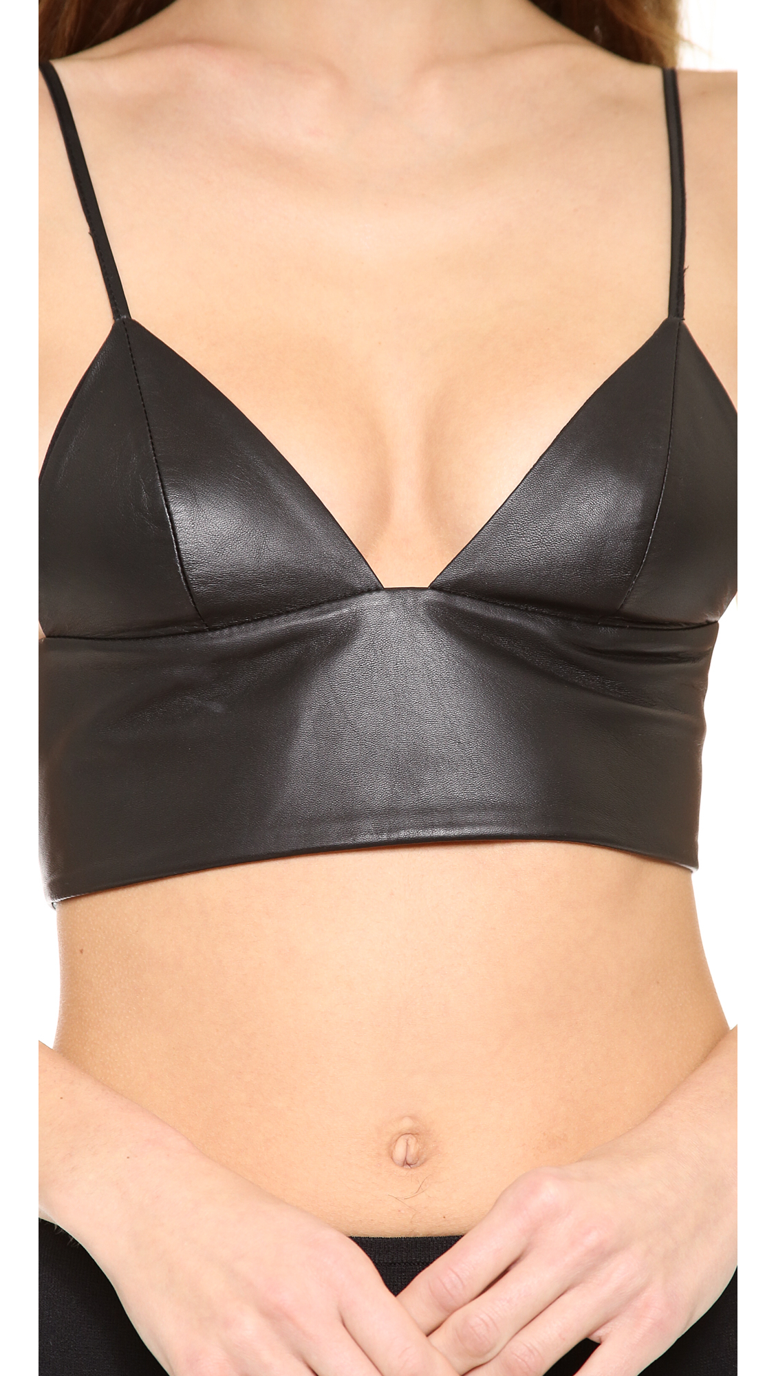Leather triangle bralette Clearance