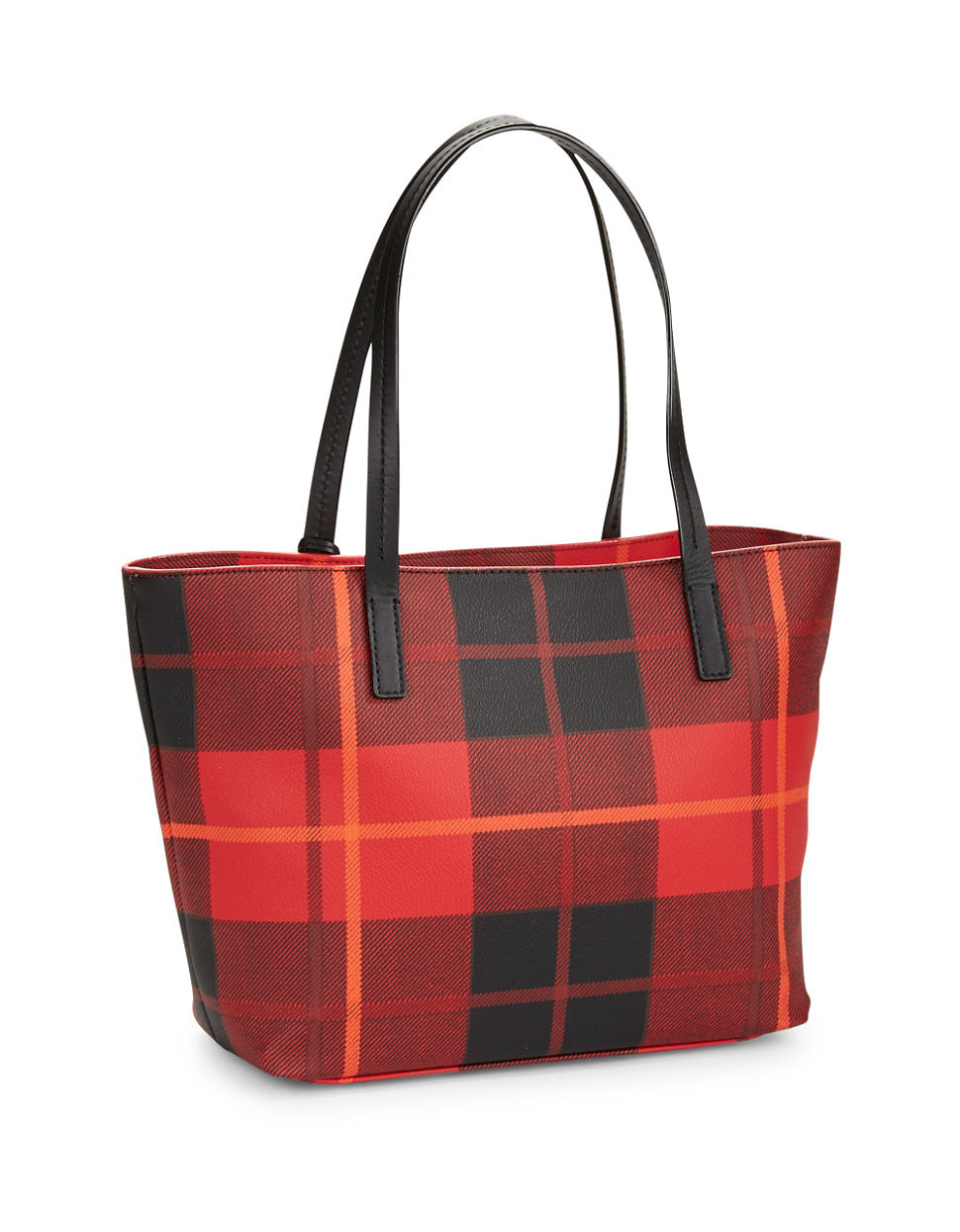 Kate spade Small Ryan Two-tone Plaid Tote in Red (Cherry) | Lyst