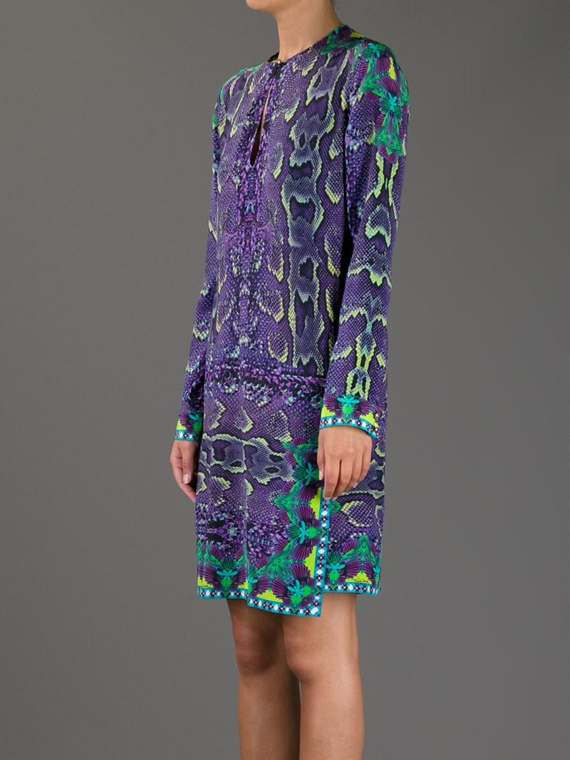 Lyst - Roberto Cavalli Snakeskin Print Dress in Purple