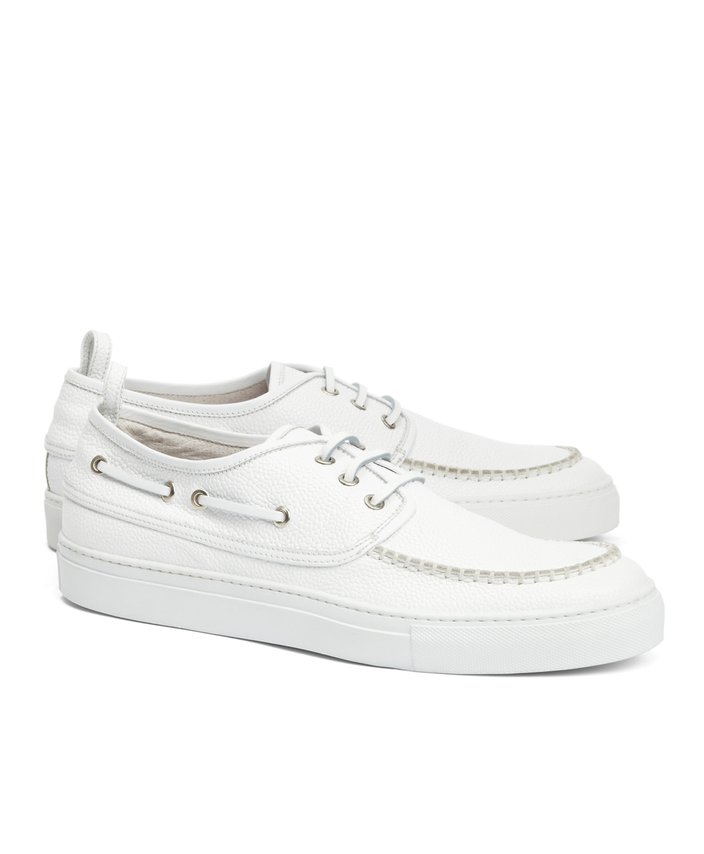 Brooks Brothers Leather White Boat Shoes for Men - Lyst