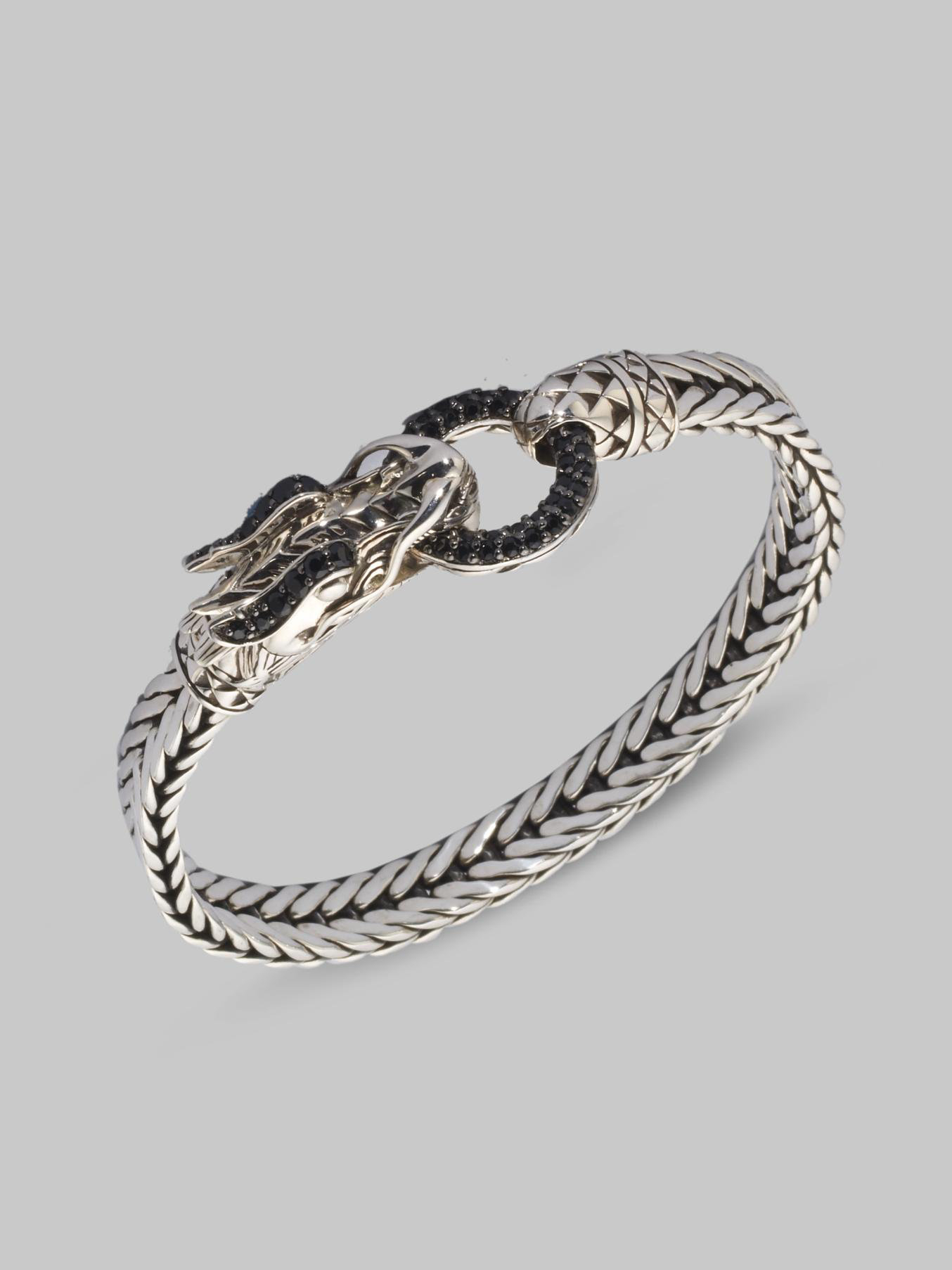 John hardy Naga Black Sapphire & Sterling Silver Dragon Head Bracelet