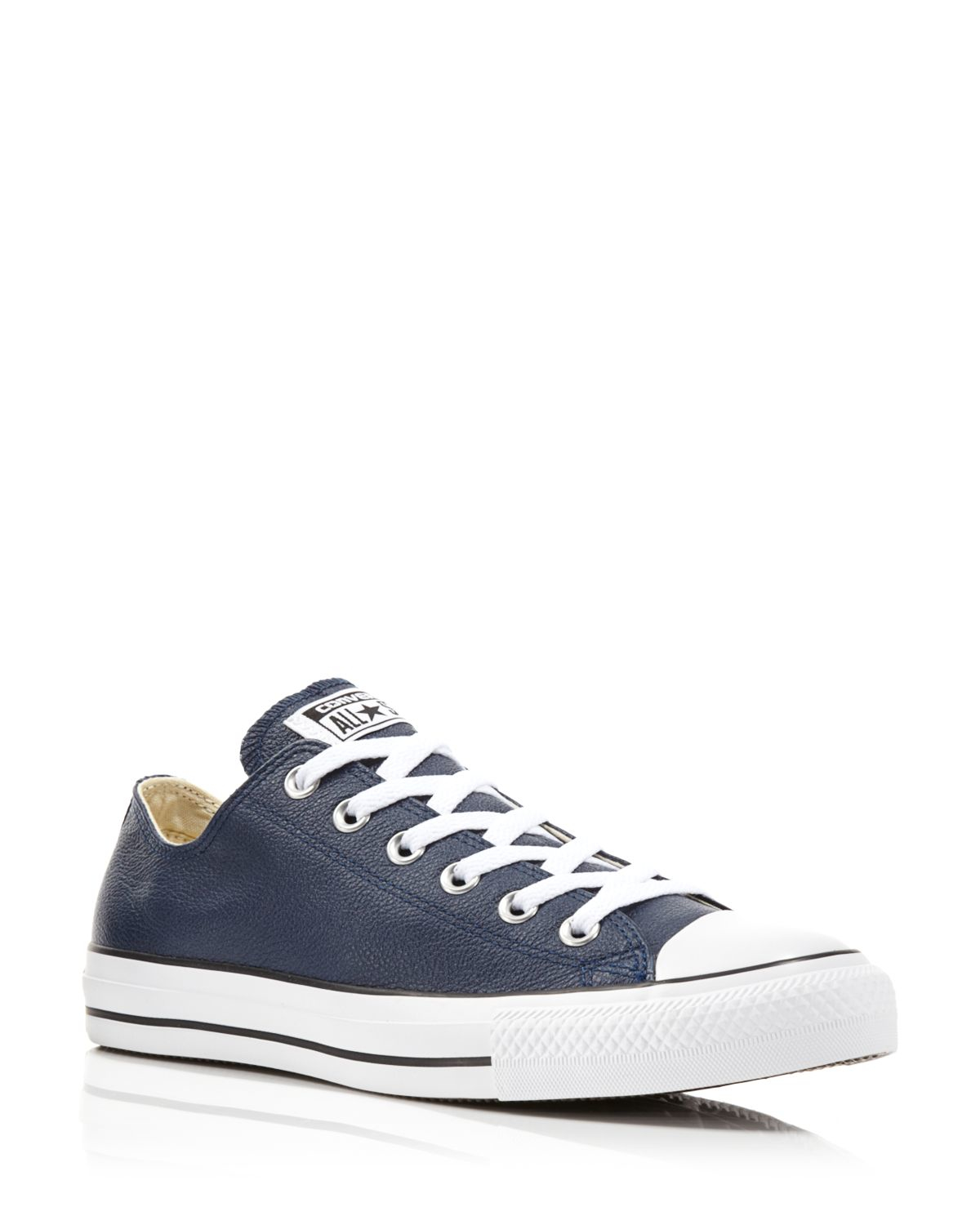 converse leather navy blue