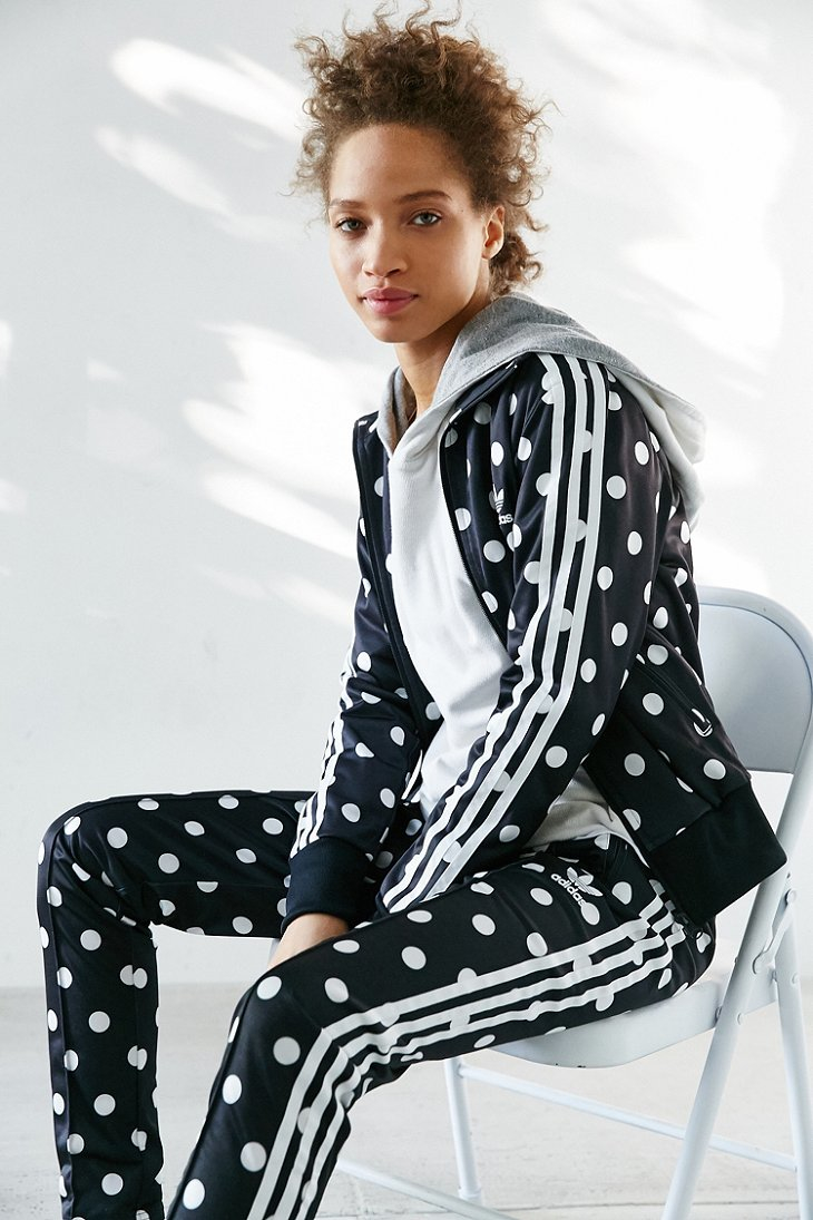 adidas Synthetic Originals Dots Firebird Track Jacket in Black & White ( Black) - Lyst