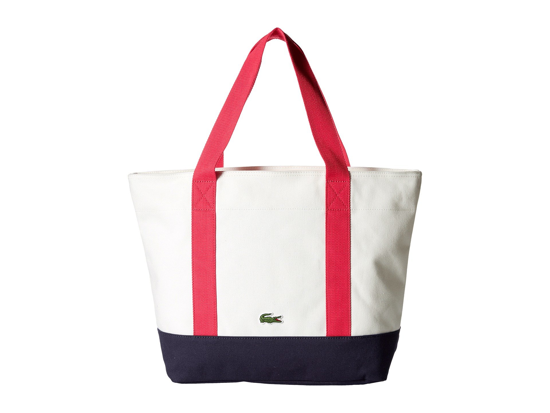 Lacoste Cotton Medium Shopping Bag in White - Lyst