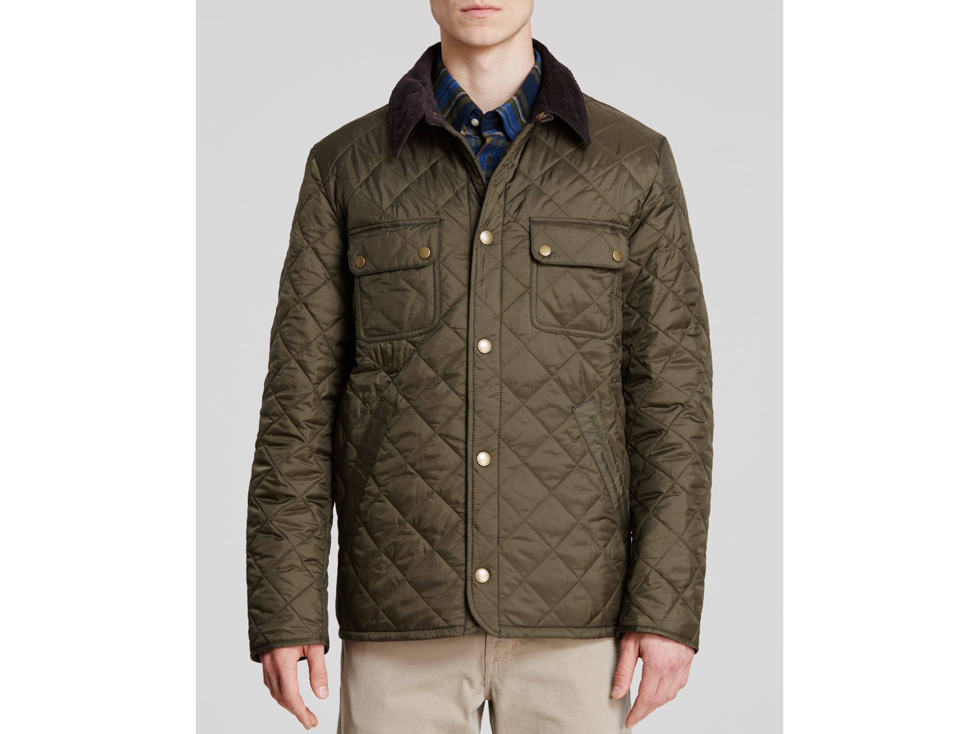 olive green barbour quilted jacket