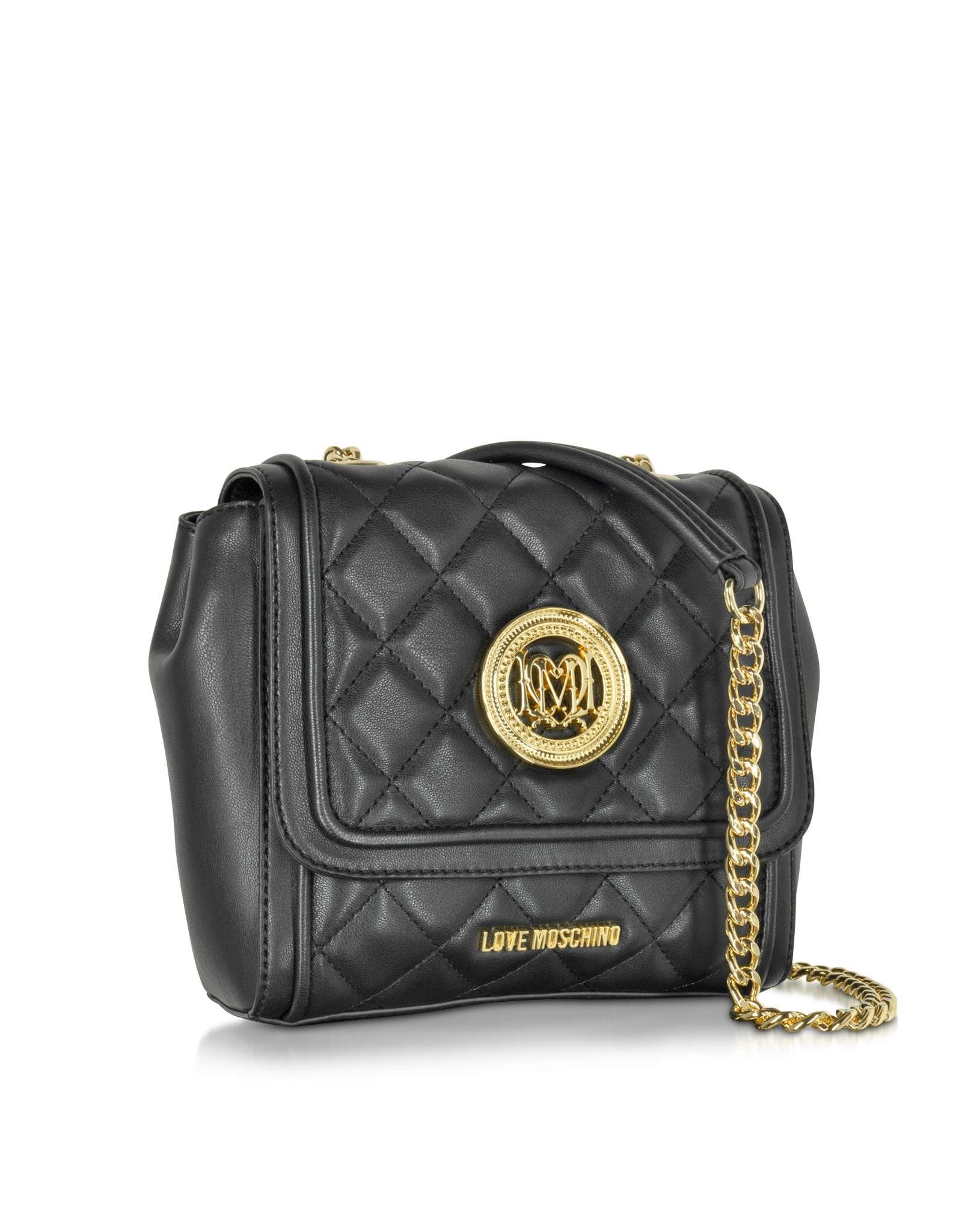 Love Moschino Small Quilted Eco Leather Crossbody Bag in Black - Lyst