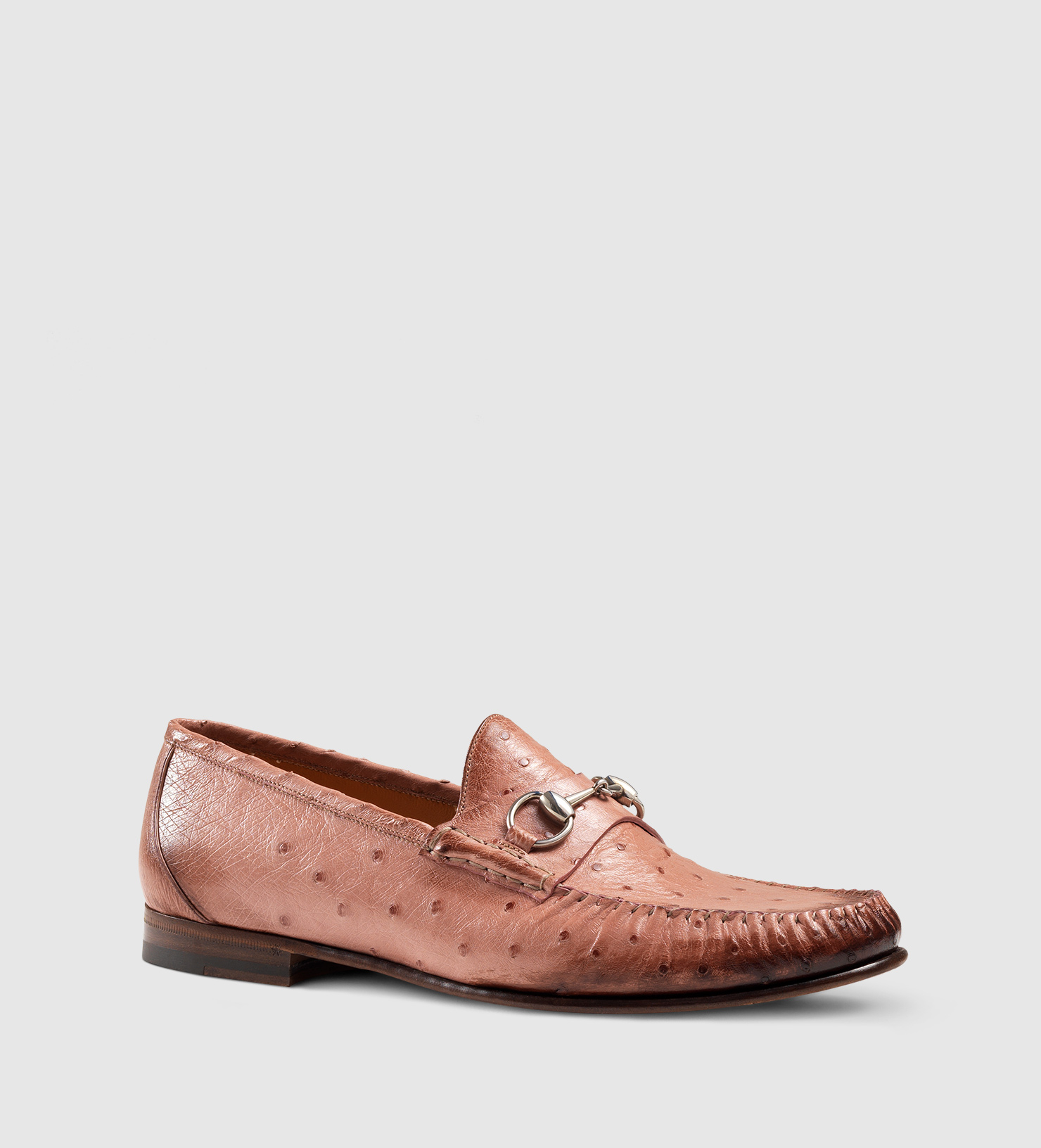 Gucci Ostrich Horsebit Loafer in Pink for Men Lyst