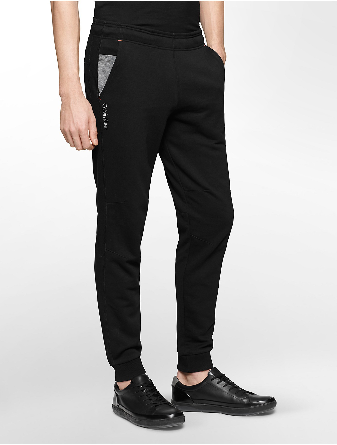 Calvin Klein White Label Performance Tapered Fleece Sweatpants in Black ...