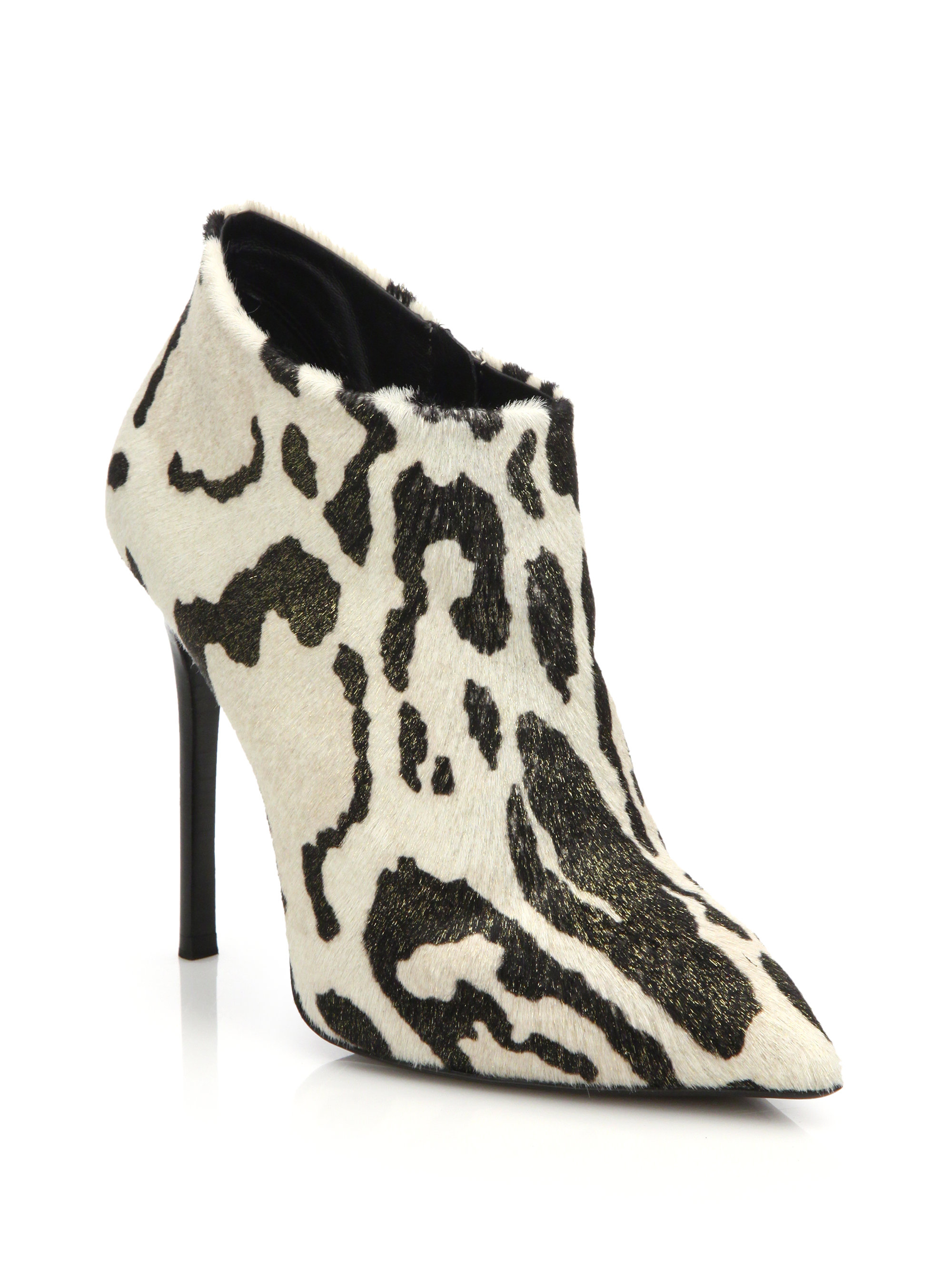 Lyst Giuseppe Zanotti Metallic Animalprint Calf Hair Booties in Metallic