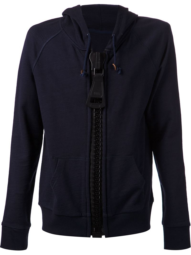 Band Of Outsiders Giant Zip Hoodie In Blue For Men Lyst